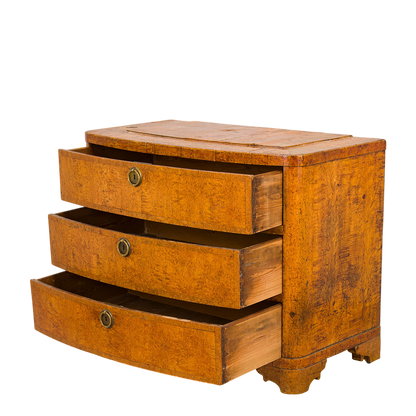 1830s Swedish : three drawer Karelian birch Empire chest