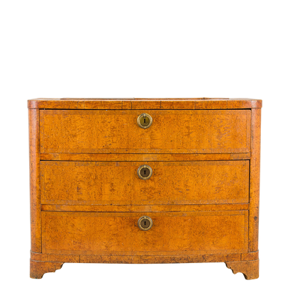 1830s Swedish : three drawer Karelian birch Empire chest