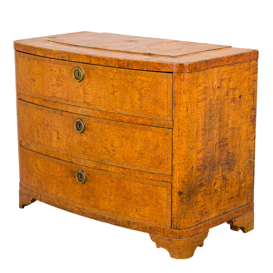 1830s Swedish : three drawer Karelian birch Empire chest