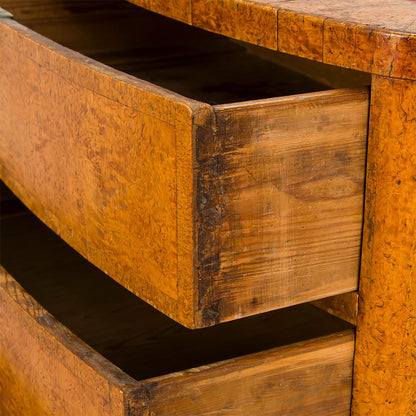1830s Swedish : three drawer Karelian birch Empire chest
