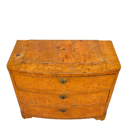 1830s Swedish : three drawer Karelian birch Empire chest