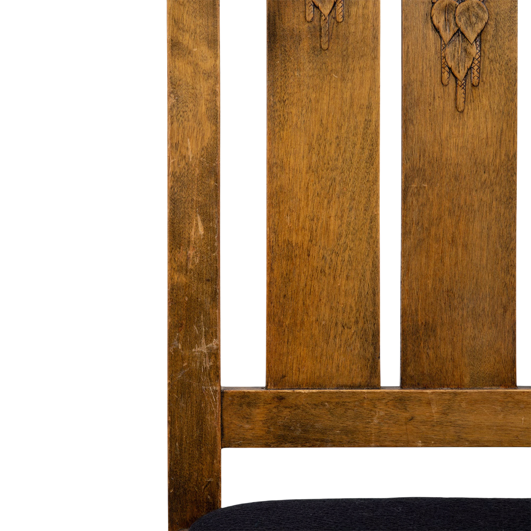 c1915 Carl Westman : Art Nouveau birch chair w/carved motif