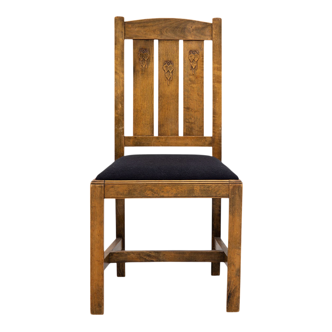 c1915 Carl Westman : Art Nouveau birch chair w/carved motif