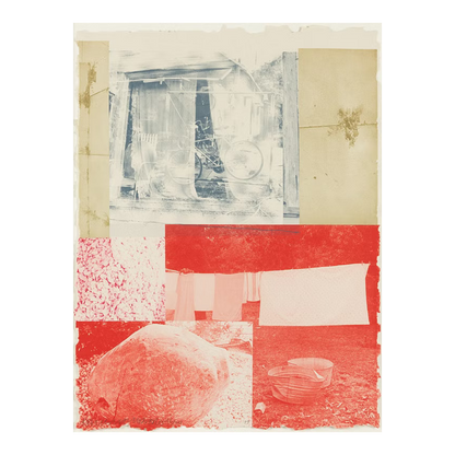 1979 Robert Rauschenberg : "Rose Bay" from Rockery Mounds lithograph