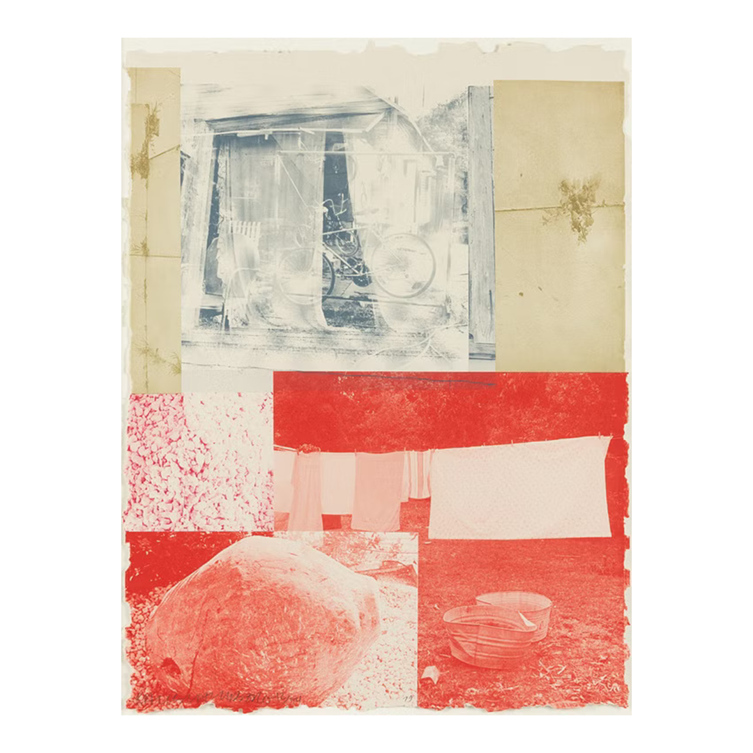 1979 Robert Rauschenberg : "Rose Bay" from Rockery Mounds lithograph