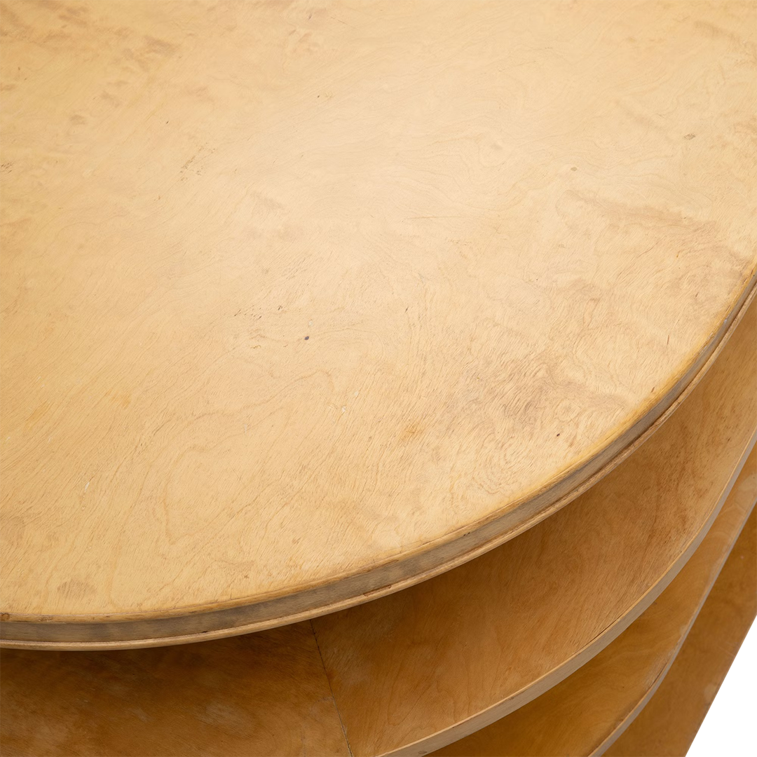 1940s Axel Larsson : "1000 Series" flame birch desk, Bodofors