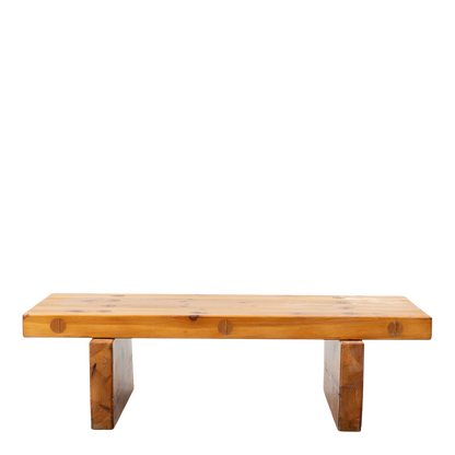 1969 Roland Wilhelmsson : solid pinewood plank coffee table/bench
