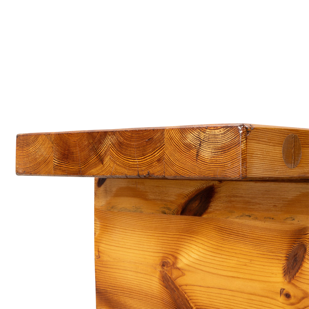 1969 Roland Wilhelmsson : solid pinewood plank coffee table/bench