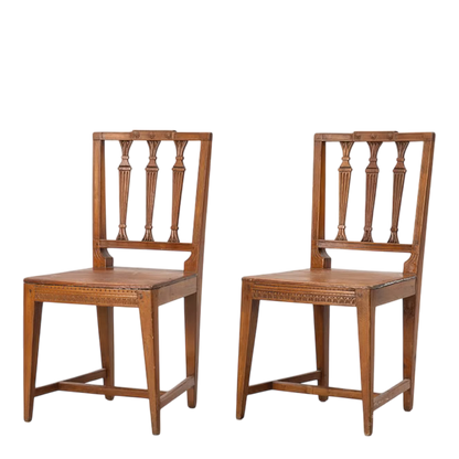 1840 Swedish : pair of late Gustavian Royal Commission side chairs