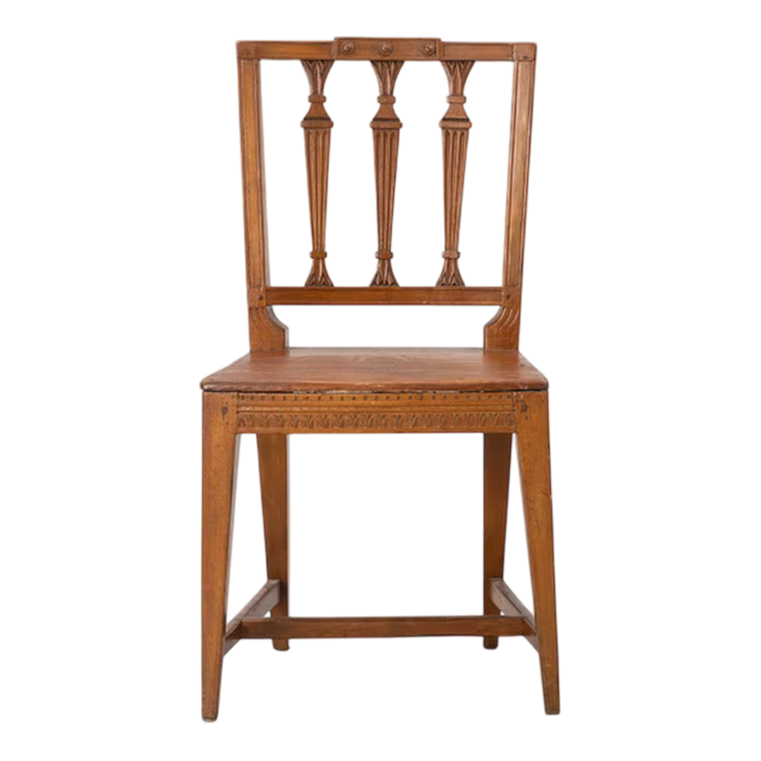 1840 Swedish : pair of late Gustavian Royal Commission side chairs