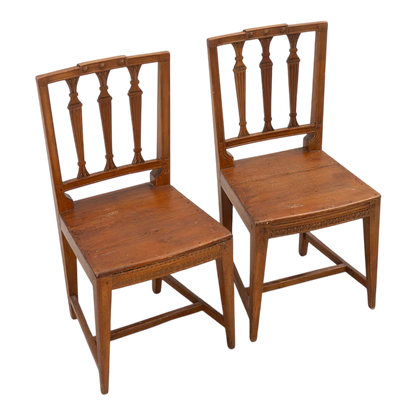 1840 Swedish : pair of late Gustavian Royal Commission side chairs