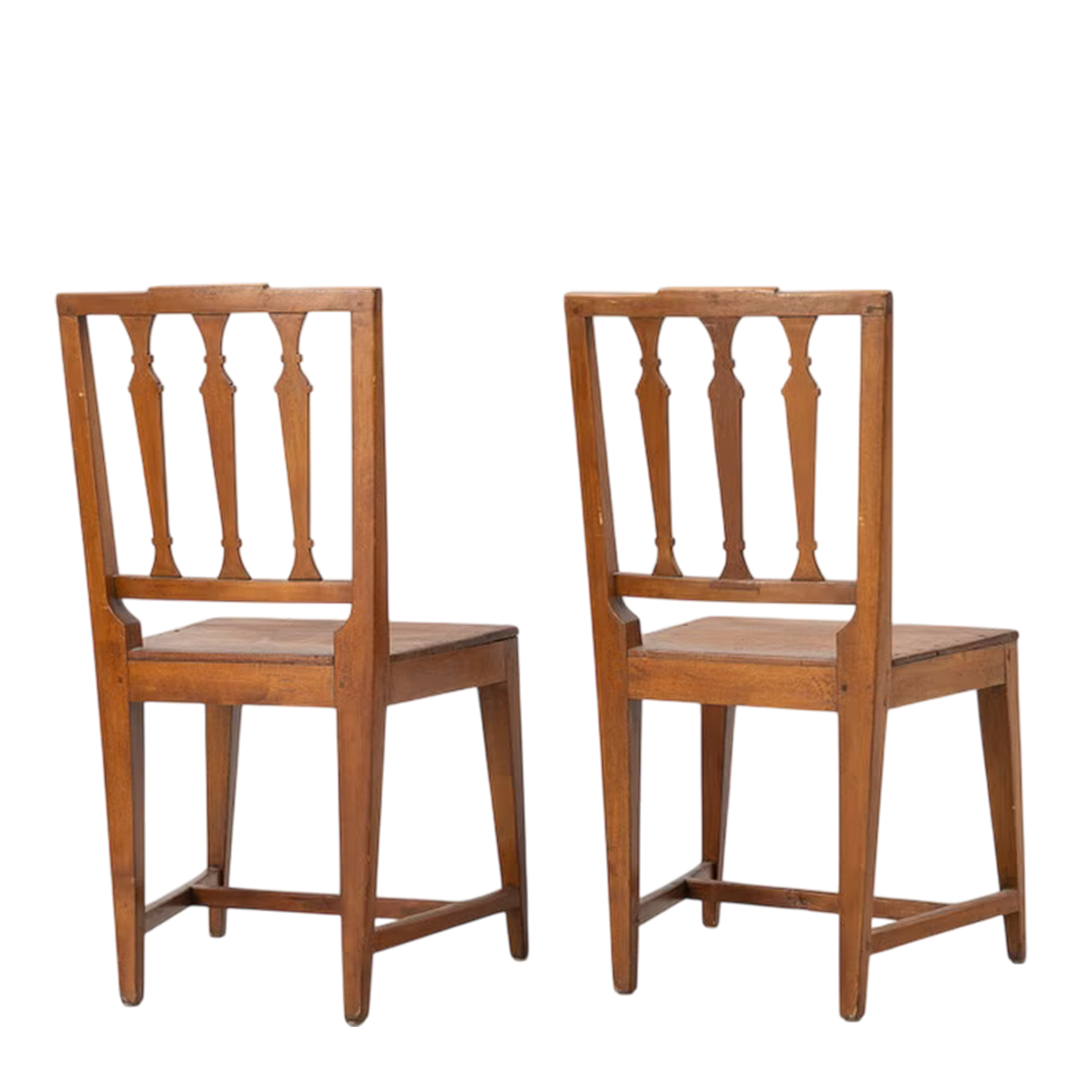 1840 Swedish : pair of late Gustavian Royal Commission side chairs