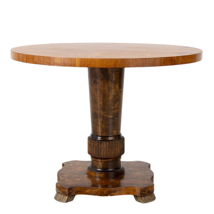 Late 1920s Swedish Grace : marquetry decorated 31" pedestal side table