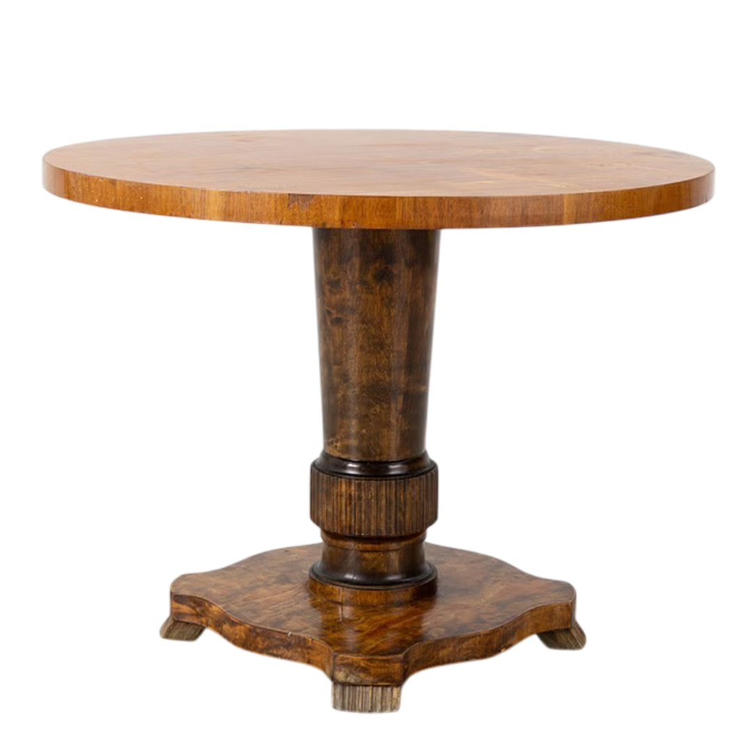 Late 1920s Swedish Grace : marquetry decorated 31" pedestal side table