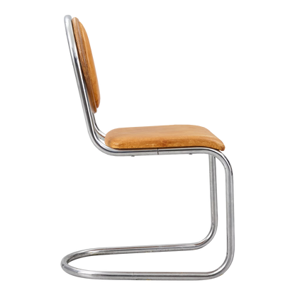 1930s Sven Markelius : tubular chrome & leather "Epa" side chair