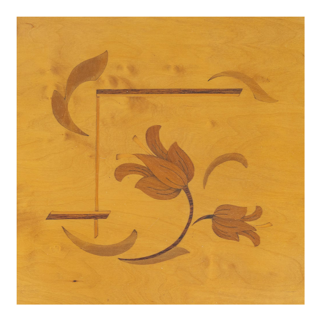 1930s Swedish : late Art Deco burl birch and walnut smoking table