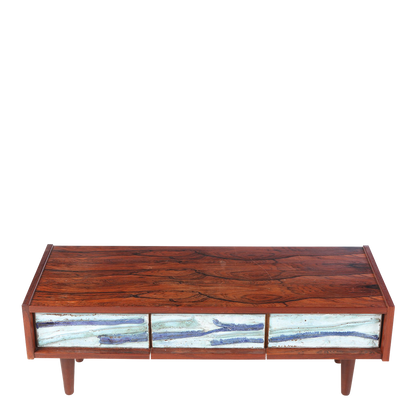 1960 Danish design : rosewood low chest with tile front