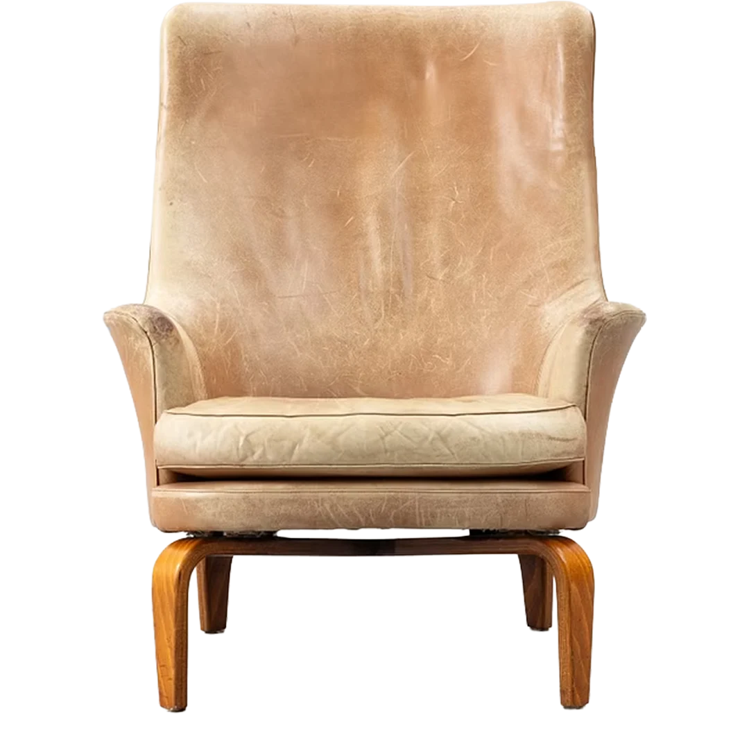 Late 1960s Arne Norell : bent beechwood & leather 