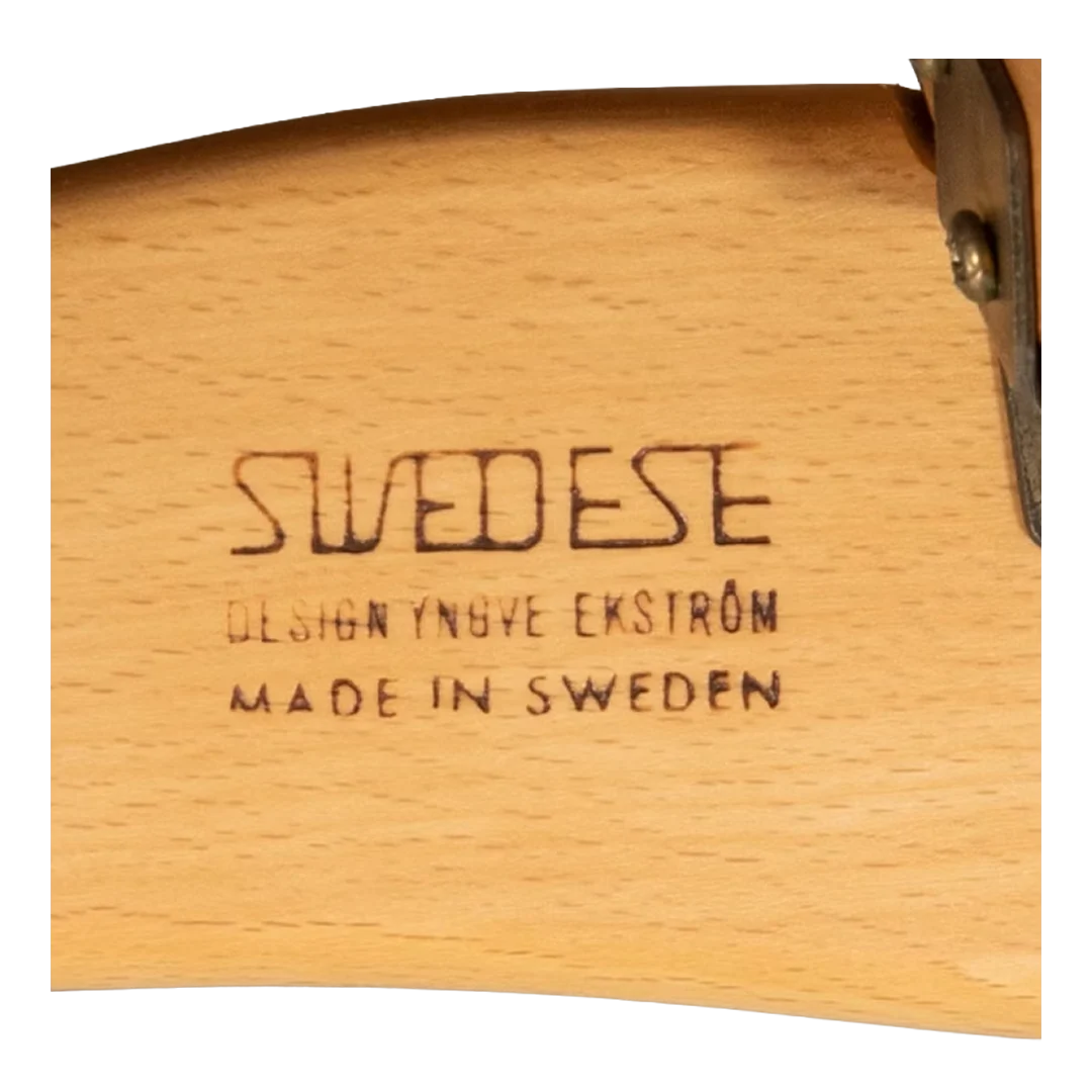 1956 Design : Yngve Ekström tall-back "Lamino" in light leather, Sweden