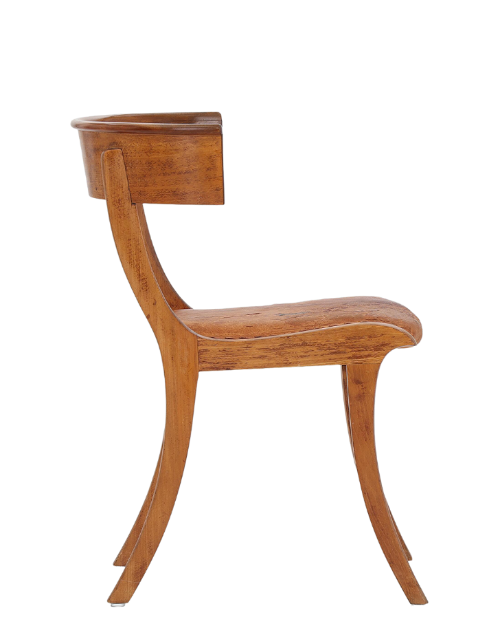 1920s Kay Otto Fisker : Danish beech, nutwood & leather Klismos chair