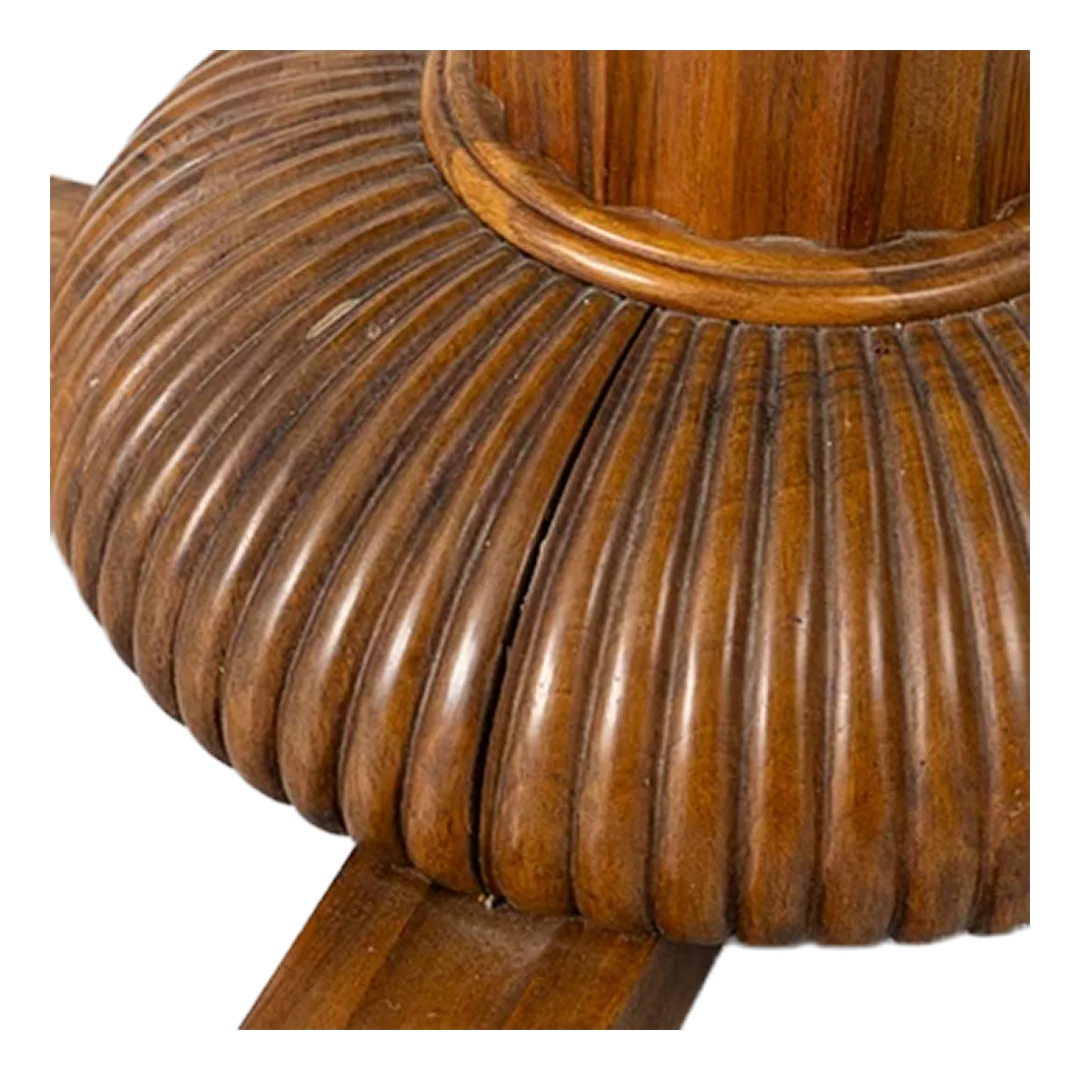 1918 Swedish : late Art Nouveau pedestal salon table w/intarsia