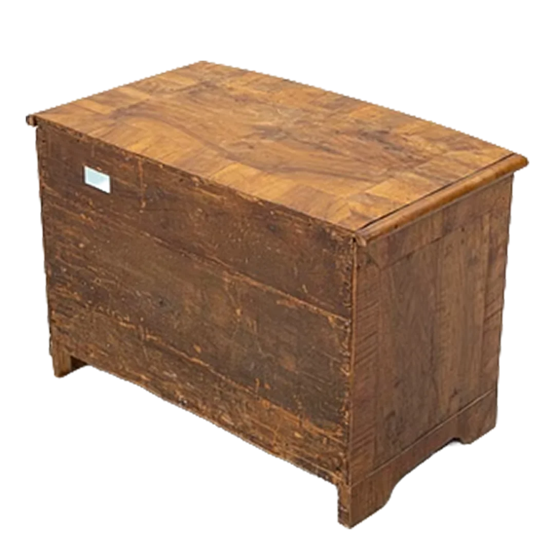 1830s Swedish : figural walnut 2-drawer bowed chest of drawers