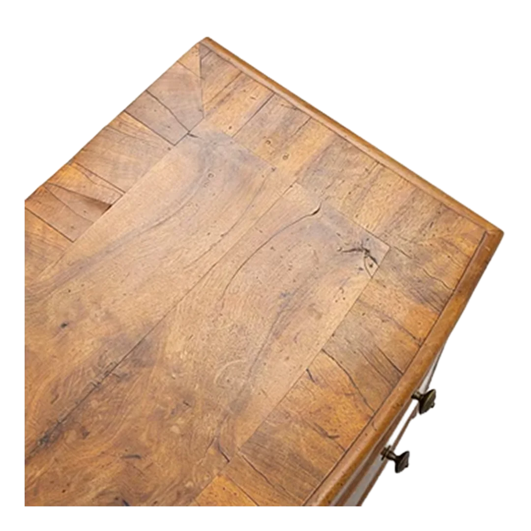 1830s Swedish : figural walnut 2-drawer bowed chest of drawers
