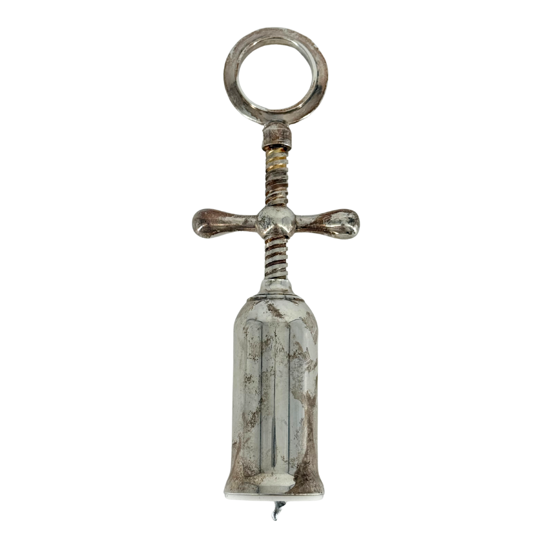 1960s Italian : chrome plated metal "bell" form corkscrew