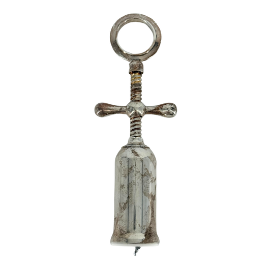 1960s Italian : chrome plated metal "bell" form corkscrew