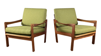 Pair 1960s Illum Wikkelsø teakwood armchairs, Denmark