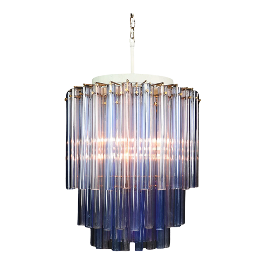 1960s Italian : Venini Grande Murano triedri chandelier, Italy