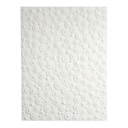 Jim Oliveira : White Colorpile Painting, Gloss & Ink on Belgian Linen, 2018