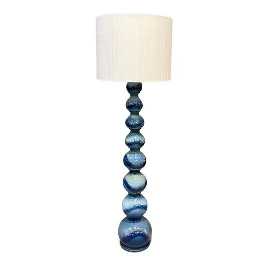 1970s Gebr. Kaiser & Co. : blue ceramic floor lamp, Germany