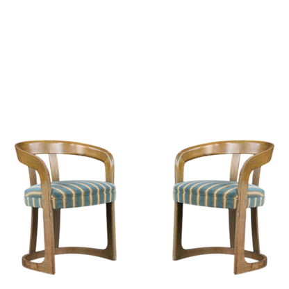 1960s AG Barcelona : set six Scarpa style dining chairs