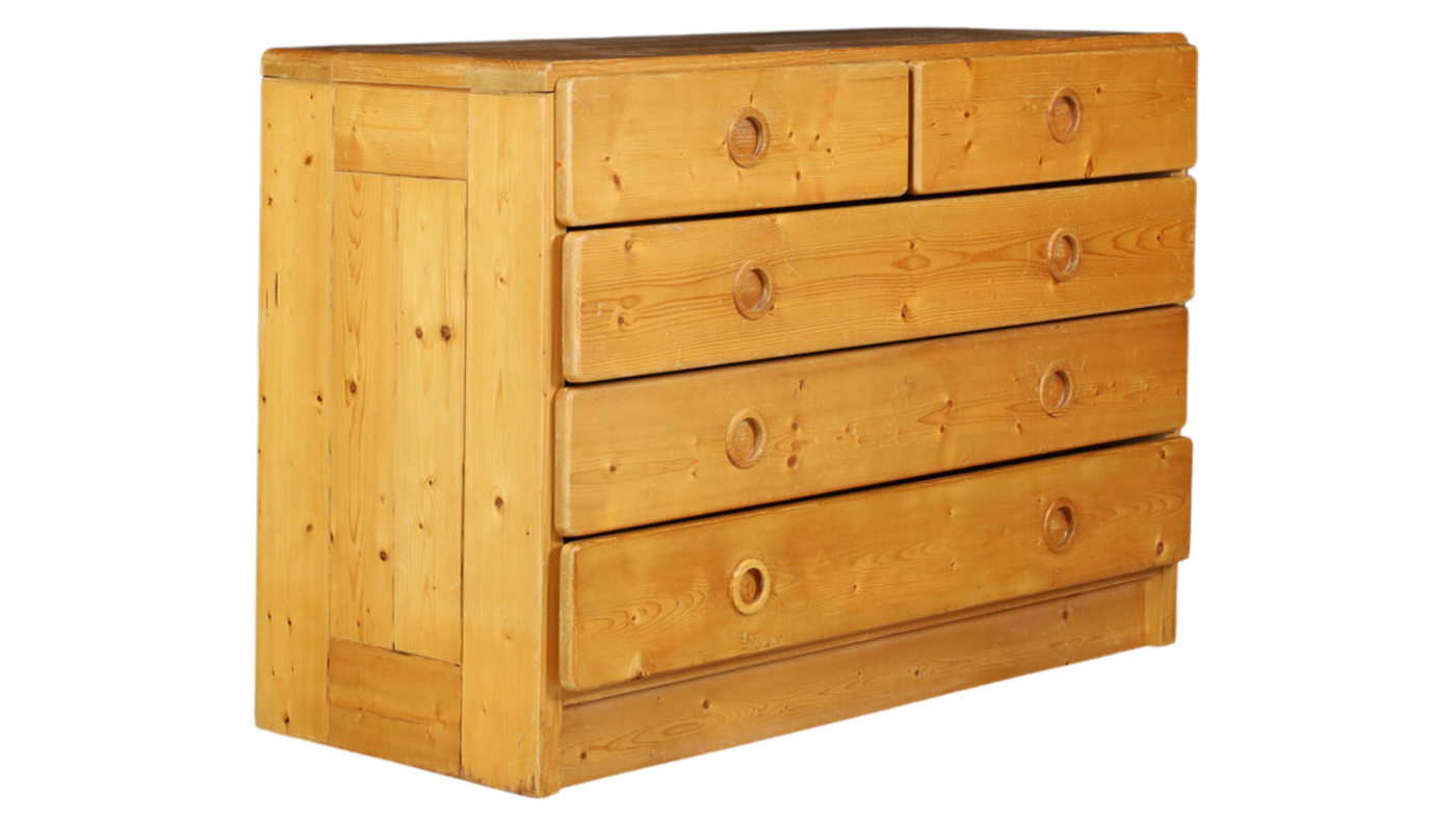 1960s Charlotte Perriand pinewood chest of drawers, Les Arcs