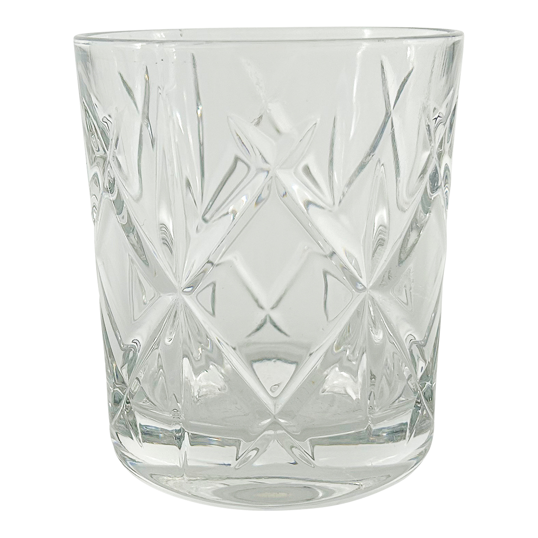 Vintage Whiskey : cross cut crystal lowball glass