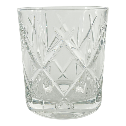 Vintage Whiskey : cross cut crystal lowball glass