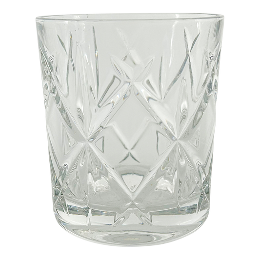 Vintage Whiskey : cross cut crystal lowball glass