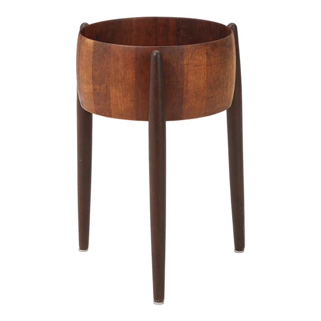 1960s Danish : teakwood tri-leg 20" flower stand