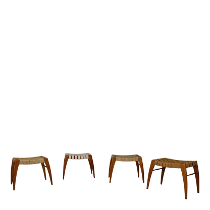 1950s Jan Vaněk : cotton strap stool for Krásná Jizba, Czech