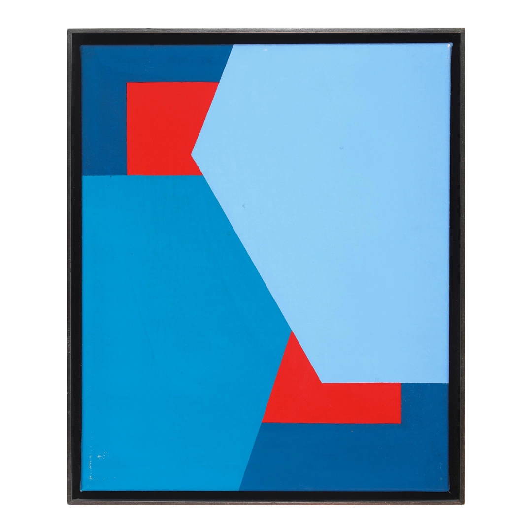 1982 Kai Führer, Danish : "Super Blue” geometric o/c