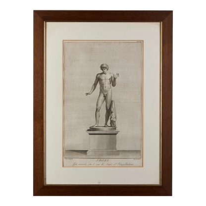 Teodoro Matteini, Italy : c1800 framed engraving of Adonis