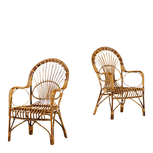 1960s Franco Albini style : rattan garden chair, Italy