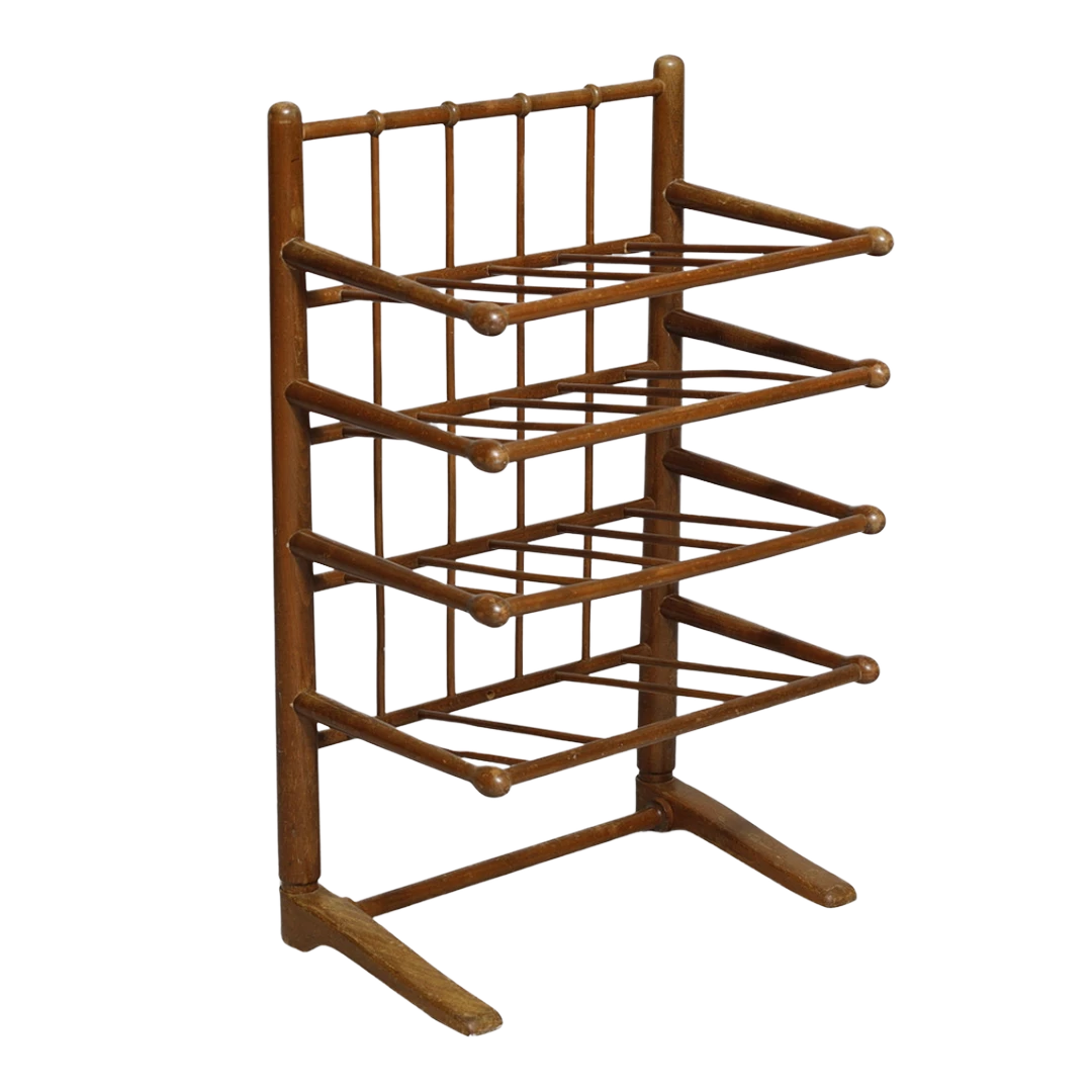 1940s Frits Henningsen : beechwood magazine stand, Denmark