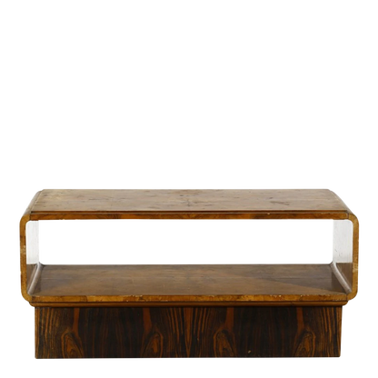 1930s Italian : walnut radica wood open case coffee table