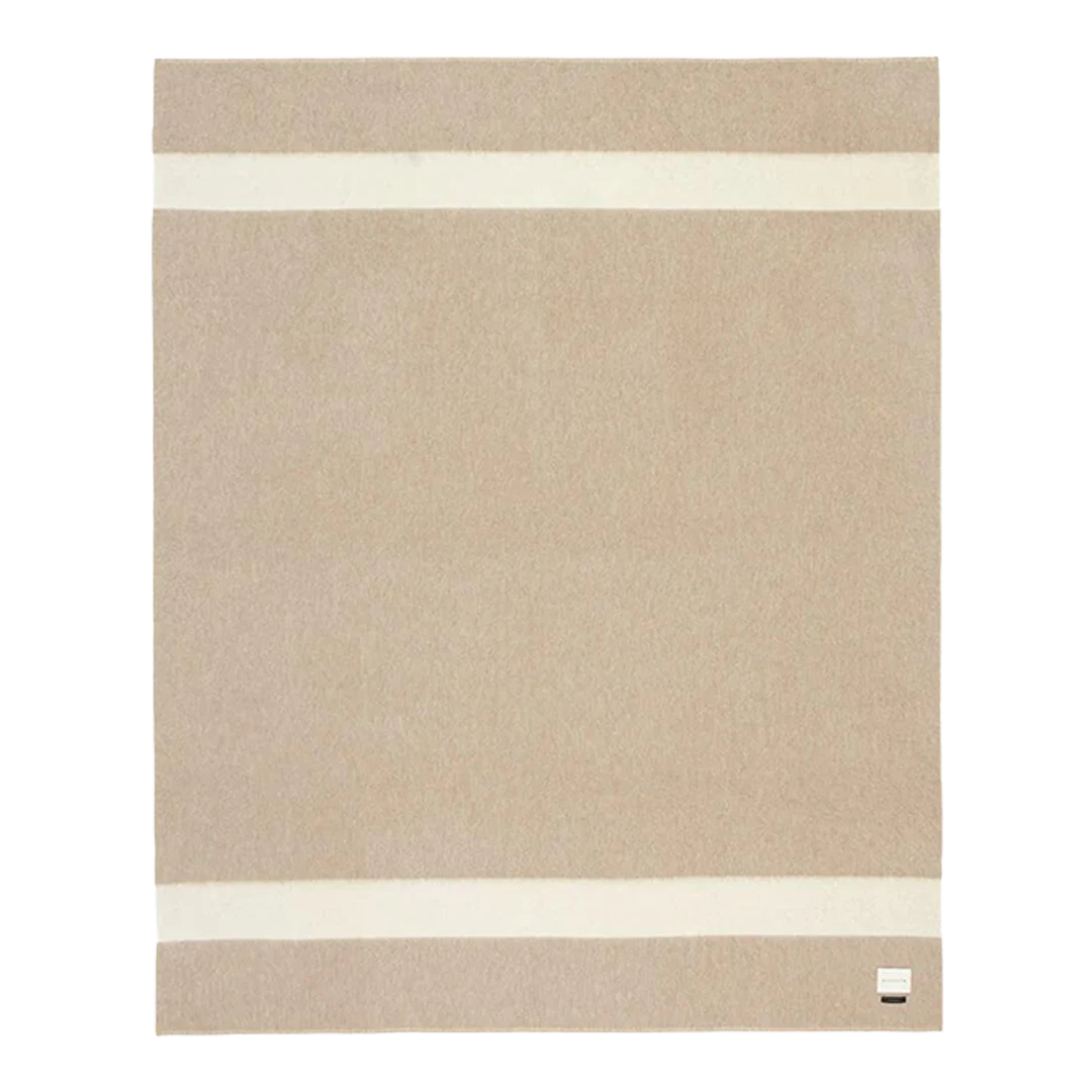 Blacksaw : The Siempre Blanket in Beige/Ivory Stripe