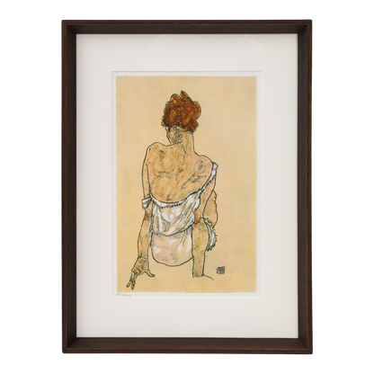 Egon Schiele, Vienna : "Woman sitting back to back" Lithograph