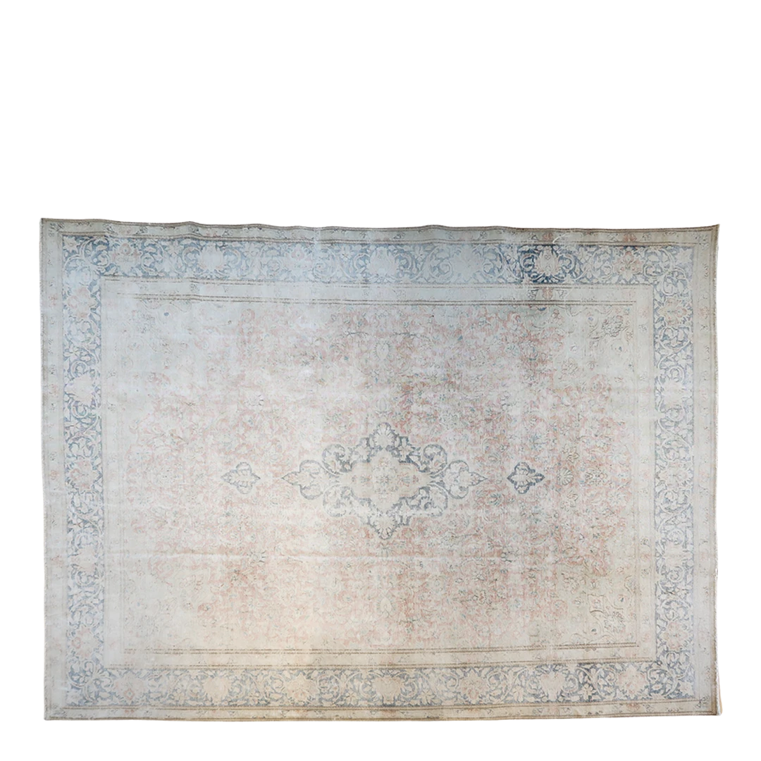 1960s Persian Kerman : 9'10 x 13'2 overdyed rug