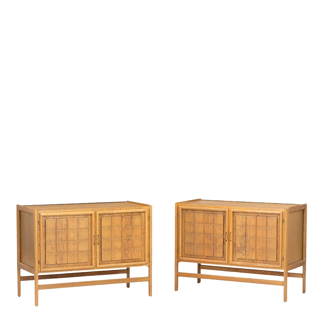 1970s Danish design : paneled oakwood 2-door cabinet