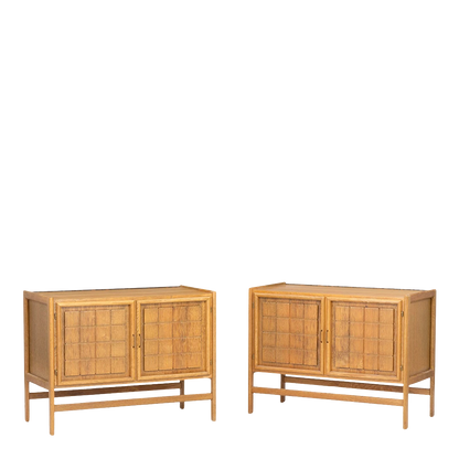 1970s Danish design : paneled oakwood 2-door cabinet